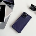 thumbnail image 1 of Ultra Slim Carbon Fiber Texture Back Case for iPhone 12 Pro, Plain Anti-falling Drop Protective Shockproof Durable Support Wireless Charging Cover Designed for iPhone 12 Pro, Darkpurple, 1 of 9