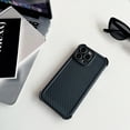 thumbnail image 1 of Ultra Slim Carbon Fiber Texture Back Case for iPhone 14, Plain Anti-falling Drop Protective Shockproof Durable Support Wireless Charging Cover Designed for iPhone 14, Black, 1 of 9