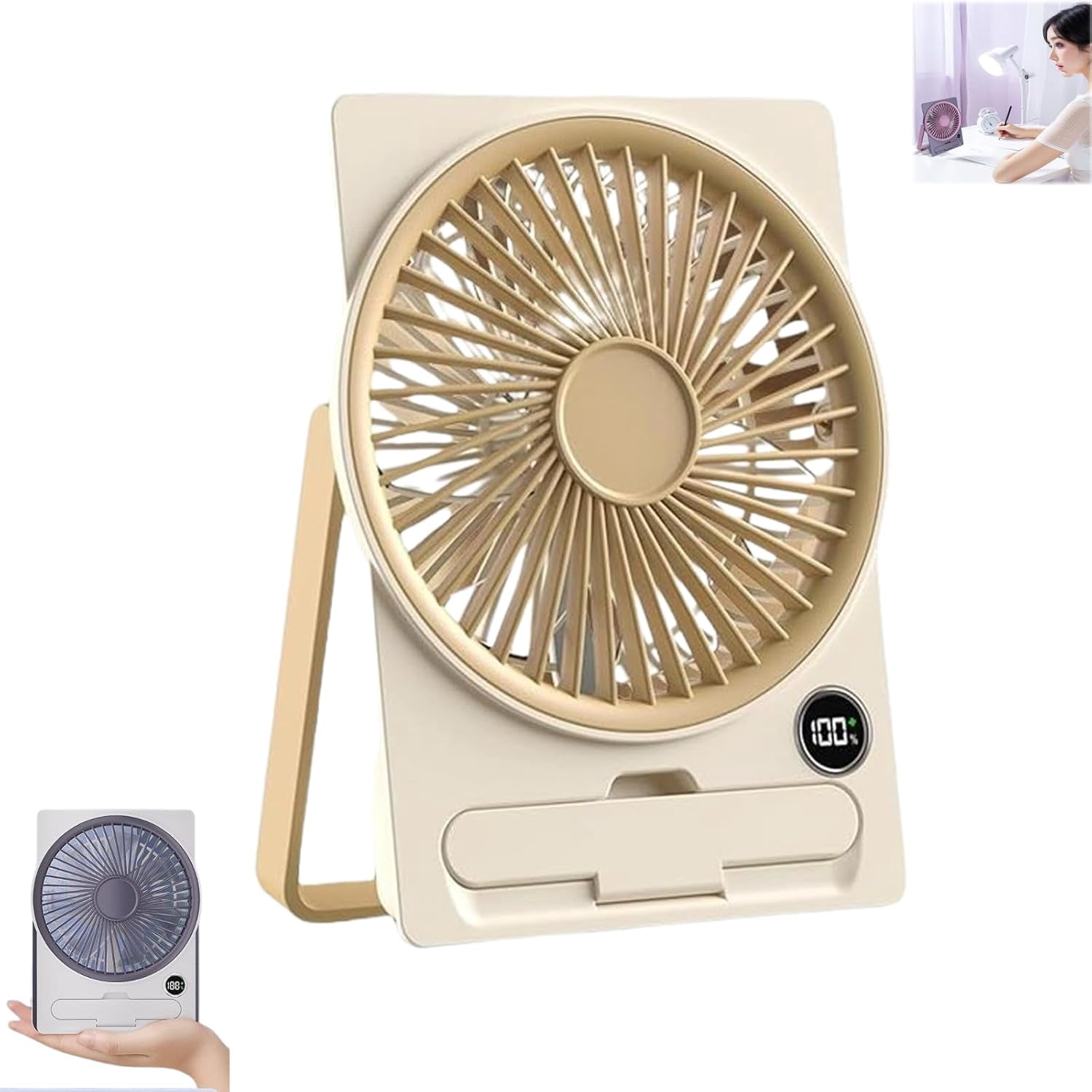 Small Fan Disc Ultra Slim Card Usb Rechargeable Mini Fan, 2025 New Powerful Breeze ...