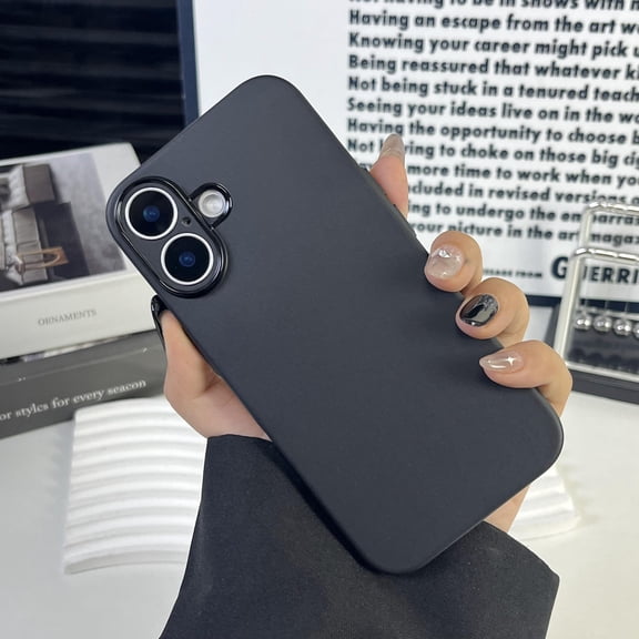 Ultra Slim Case for Apple iPhone 16 Plus, Thin Soft TPU Matte Back Cover Anti-Scratch Bumper Rugged Minimalist Translucent Phone Case for iPhone 16 Plus, Black