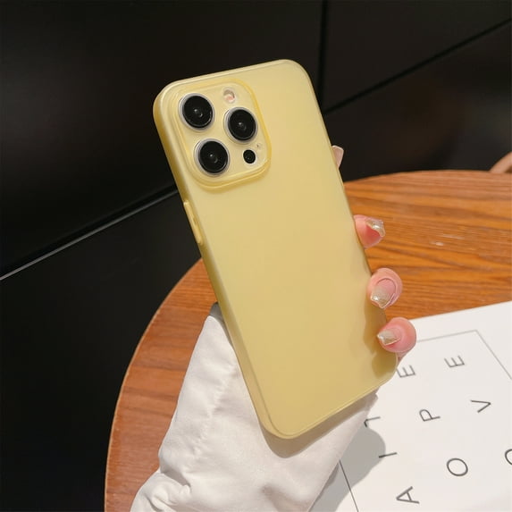 Ultra Slim Case for Apple iPhone 16 Pro, Thin Soft TPU Matte Back Cover Anti-Scratch Bumper Rugged Minimalist Translucent Phone Case for iPhone 16 Pro, Yellow