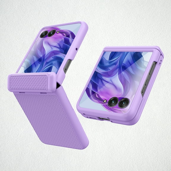 Ultra-Slim Case for Motorola Razr 60/Razr 2025 Case with Hinge Protection&Screen Protector, [Wireless Charging] Shockproof Matte Finish Hard Phone Case Full Cover for Motorola Razr 60/Razr 2025,Purple