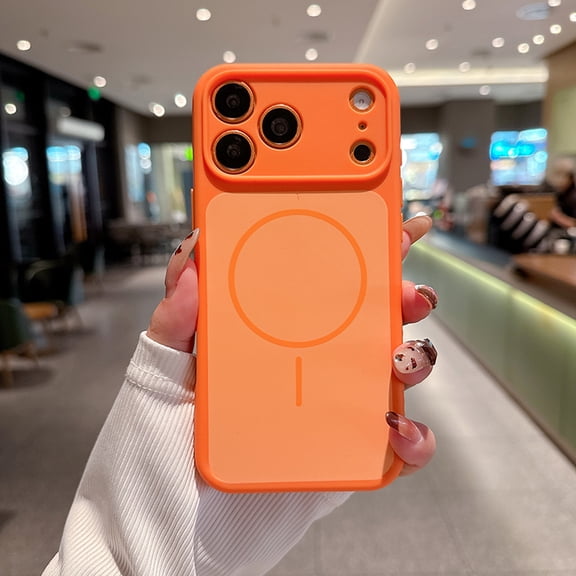 Ultra Slim Drop Protective Magnetic Case for iPhone 13, Compatible with MagSafe Lightweight Shockproof Anti-Scratch Anti-Slip Phone Case Cover for iPhone 13, Orange