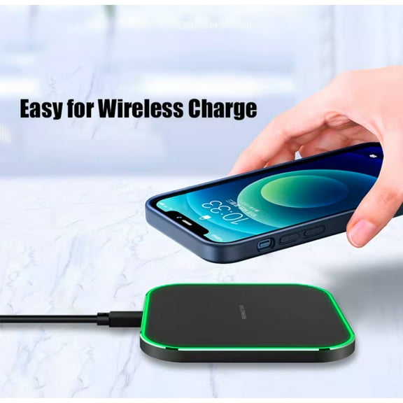 Ultra-Slim Fast Wireless Charging Pad with LED Indicator Black by ilker