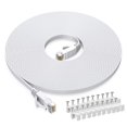 Ultra Slim Flat Cat6 Cable 20 FT White HighSpeed Data