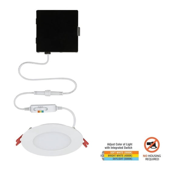 Open Box Ultra Slim High Lumen 4 in. New Construction and Remodel Color Selectable Canless LED Recessed Kit