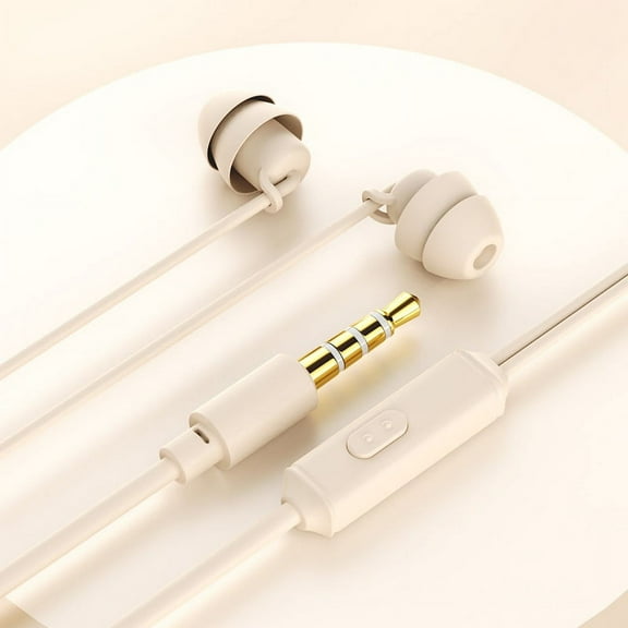 Ultra-Slim In-Ear Sleep Buds with HD Sound & Dual Noise Blocking, Wired Earbuds with Microphone, HiFi Stereo, Noise-Cancelling Mic