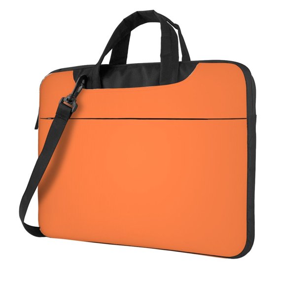 Ultra Slim Laptop Bag Waterproof Computer Case Shoulder Crossbody Tote With Padded Strap Side Storage 13 Inch Orange