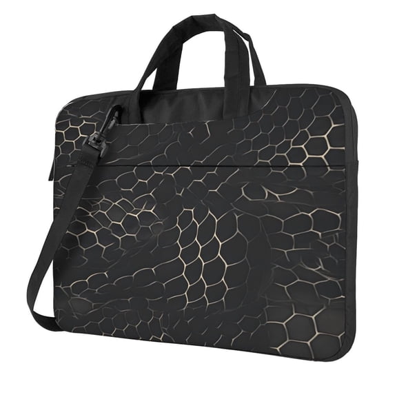 Ultra Slim Laptop Bag Waterproof Computer Case Shoulder Crossbody Tote With Padded Strap Side Storage 13 Inch Snake Skin Print Style Darkgray_3