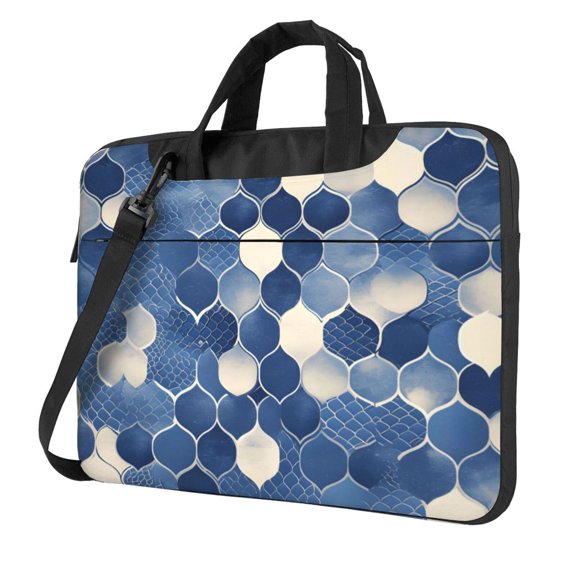 Ultra Slim Laptop Bag Waterproof Computer Case Shoulder Crossbody Tote With Padded Strap Side Storage 13 Inch Snake Skin Print Style Doderblue_4