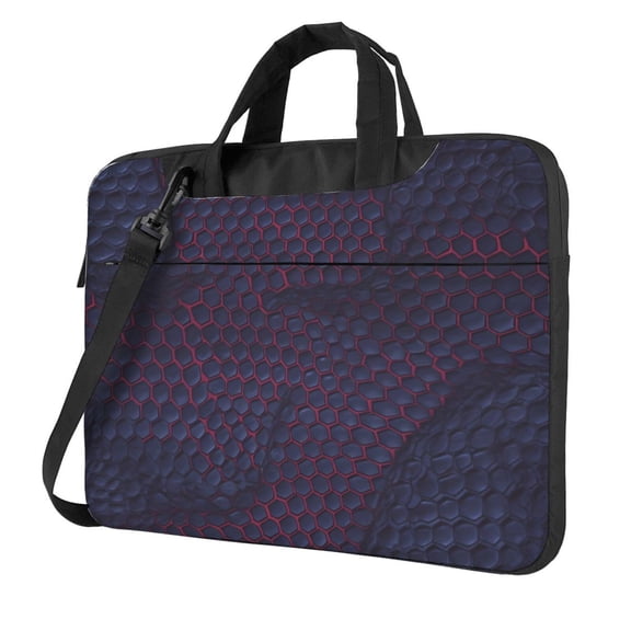 Ultra Slim Laptop Bag Waterproof Computer Case Shoulder Crossbody Tote With Padded Strap Side Storage 14 Inch Snake Skin Print Style Palevioletred_4