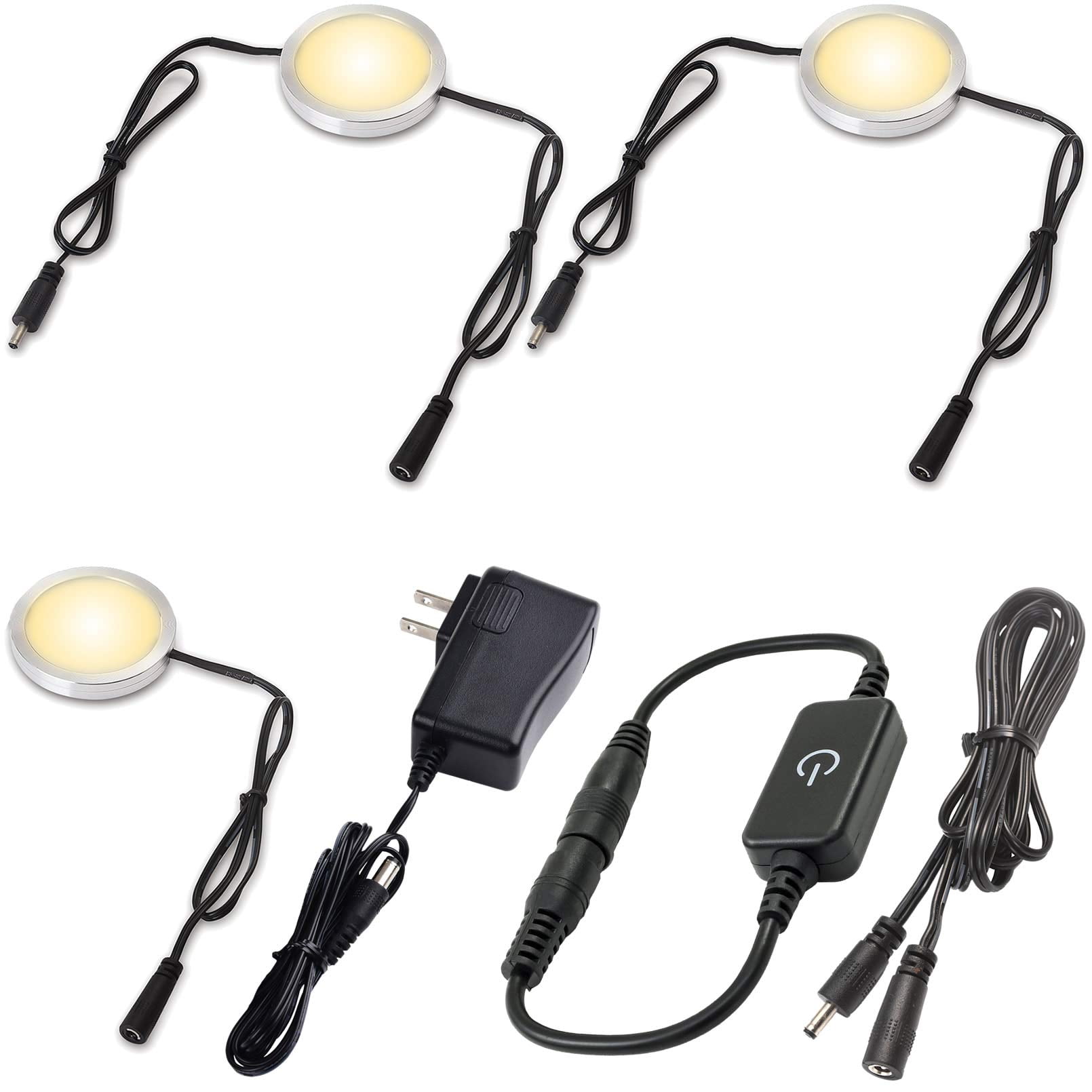 Ultra Slim Linkable Under LED Puck Light Strip Kit Dimmable