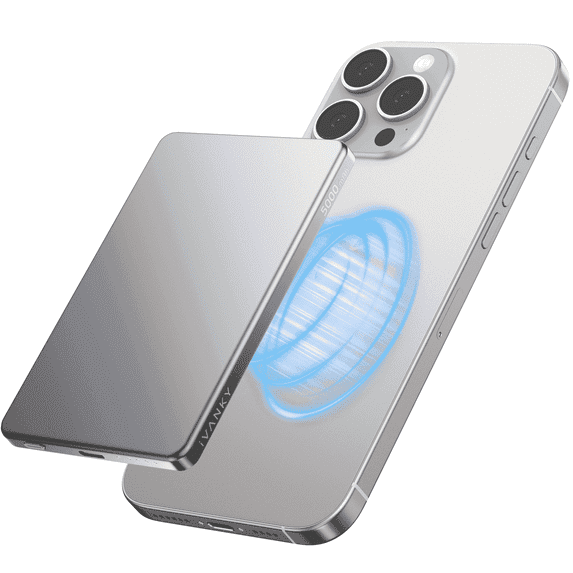 Ultra-Slim Magnetic Power Bank 5000mAh Fast Charging Wireless Charger