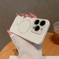 thumbnail image 1 of Ultra Slim Magsafe Compatible with iPhone 15 Pro Hard PC Case, Frosted Protective Glossy Skin Phone Case for Men and Women [Compatible with MagSafe] for iPhone 15 Pro - White, 1 of 7