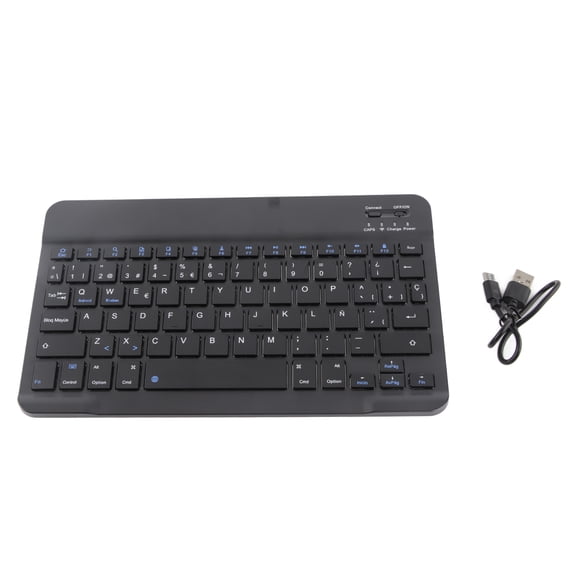 Ultra-Slim Mini Bluetooth 3.0 Keyboard with Touchpad, Spanish Layout, Portable Wireless Keyboard for iOS/Android Devices