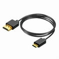 thumbnail image 1 of Ultra Slim Mini HDMI Type A to HDMI Type C Cable, Flexible High Speed 4K 60Hz Video Cord for HD Quality, 1 of 11