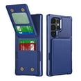 thumbnail image 1 of Ultra Slim PU Leather Card Back Bag for Samsung Galaxy S25 Ultra, Hybrid TPU + PC Phone Case with Magnetic Clasp, Kickstand Shockproof Drop Protection Cover for Samsung Galaxy S25 Ultra - Darkblue, 1 of 8