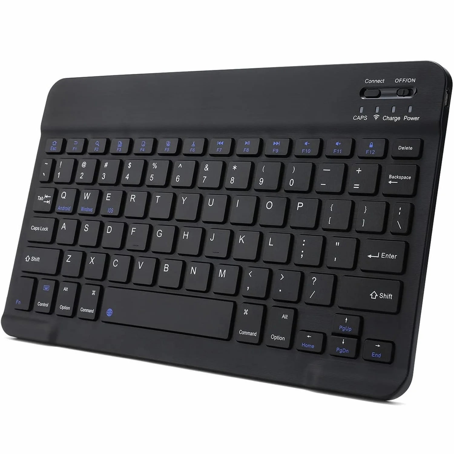 Ultra-Slim Rechargeable Bluetooth Keyboard Portable Compact Wireless Keyboard for Android Windows Samsung Galaxy Tab Tablet Smartphone Cell Phone iOS iPhone iPad,(Black)