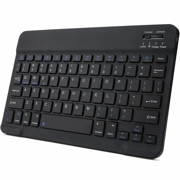 Ultra-Slim Rechargeable Bluetooth Keyboard Portable Compact Wireless Keyboard for Android Windows Samsung Galaxy Tab Tablet Smartphone Cell Phone iOS iPhone iPad,(Black)