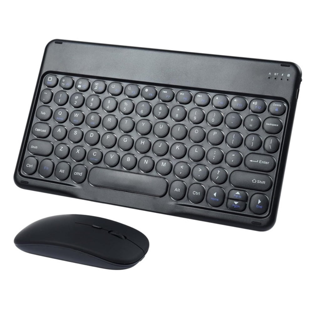 Ultra Slim Retro Bluetooth Keyboard and Mouse Combo,Compact Rechargeable Wireless Keyboard and Mouse for iPad,iPad Mini,iPad Air iPad Pro,iPhone,Windows Android Tablet Smartphone(Pink)