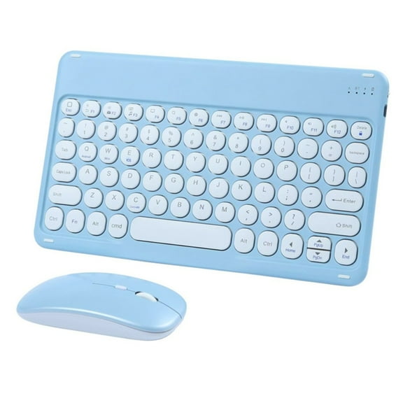 Ultra Slim Retro Bluetooth Keyboard and Mouse Combo,Compact Rechargeable Wireless Keyboard and Mouse for iPad,iPad Mini,iPad Air iPad Pro,iPhone,Windows Android Tablet Smartphone(Pink)
