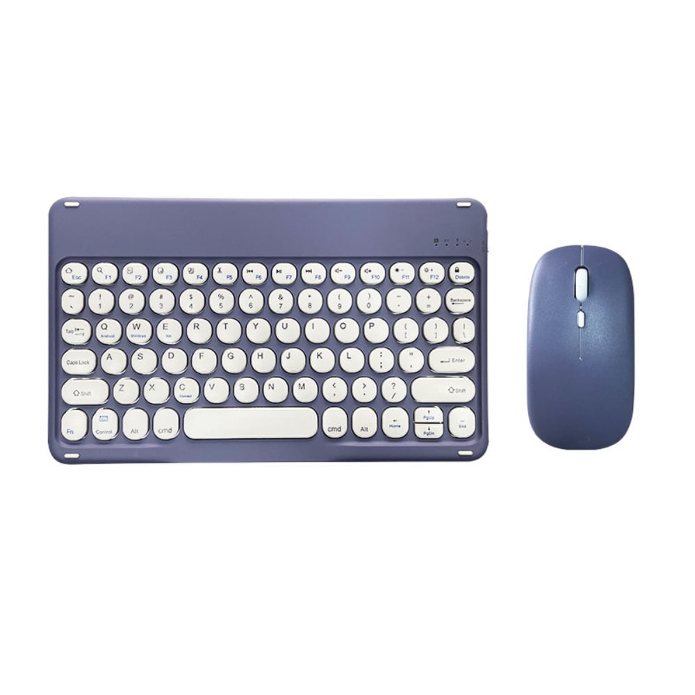 Ultra Slim Retro Bluetooth Keyboard and Mouse Combo,Compact Rechargeable Wireless Keyboard and Mouse for iPad,iPad Mini,iPad Air iPad Pro,iPhone,Windows Android Tablet Smartphone(Pink)