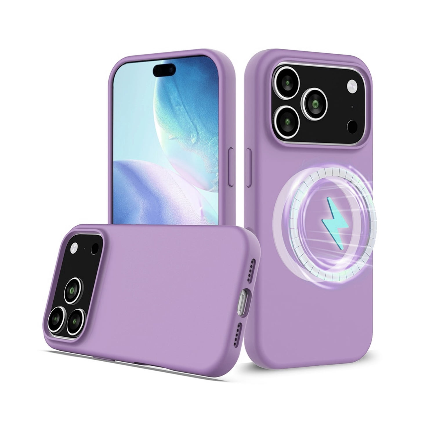 Ultra Slim Silicone Cover with Wireless Charging Support for iPhone 17 Pro Max - Lilac