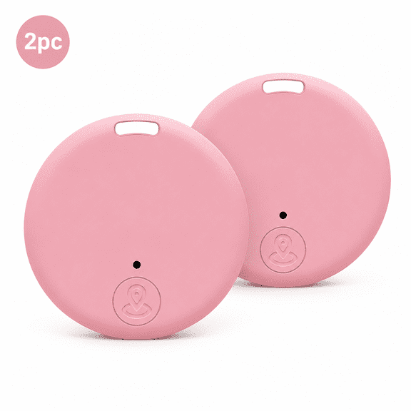 Ultra-Slim Smart Bluetooth Key Finder 2-Pack, Wireless Item Tracker and Two-Way Anti-Lost Locator for Wallets, Phones, and Bags, Compact Round GPS Tracking Device, Set of 2