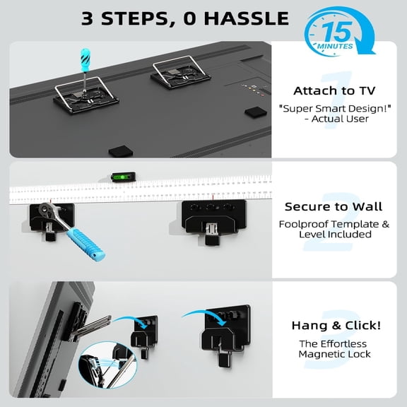 Ultra Slim TV Wall Mount Compatible with 14"-80" Flat & Frame TVs, 0.3" Micro-Gap Low Profile TV Mount, Minimalist Look, Blends Any Interior, Hold up to 100Lbs