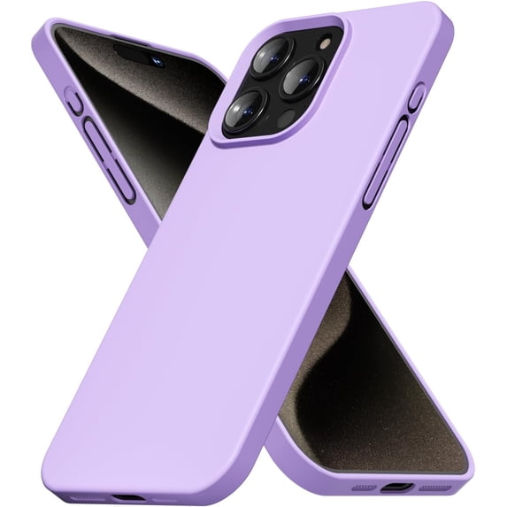 Ultra Slim Thin Case for iPhone 15 Pro Max Case, Matte Skin Minimalist Lightweight Hard PC Phone Cover with Smooth Touch, Protective & Shockproof Case for Women Men, Lilac Lavender Purple