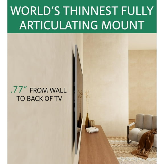 Ultra Slim & Thin Full Motion Articulating TV Wall Mount Bracket