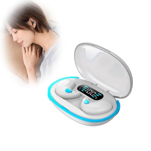 Ultra Slim Wireless Bluetooth 5.3 Earbuds for Side Sleepers with 6H Playtime Noise Blocking Sleep Headphones, Fashionable Trendy Mini Design for Small Ears