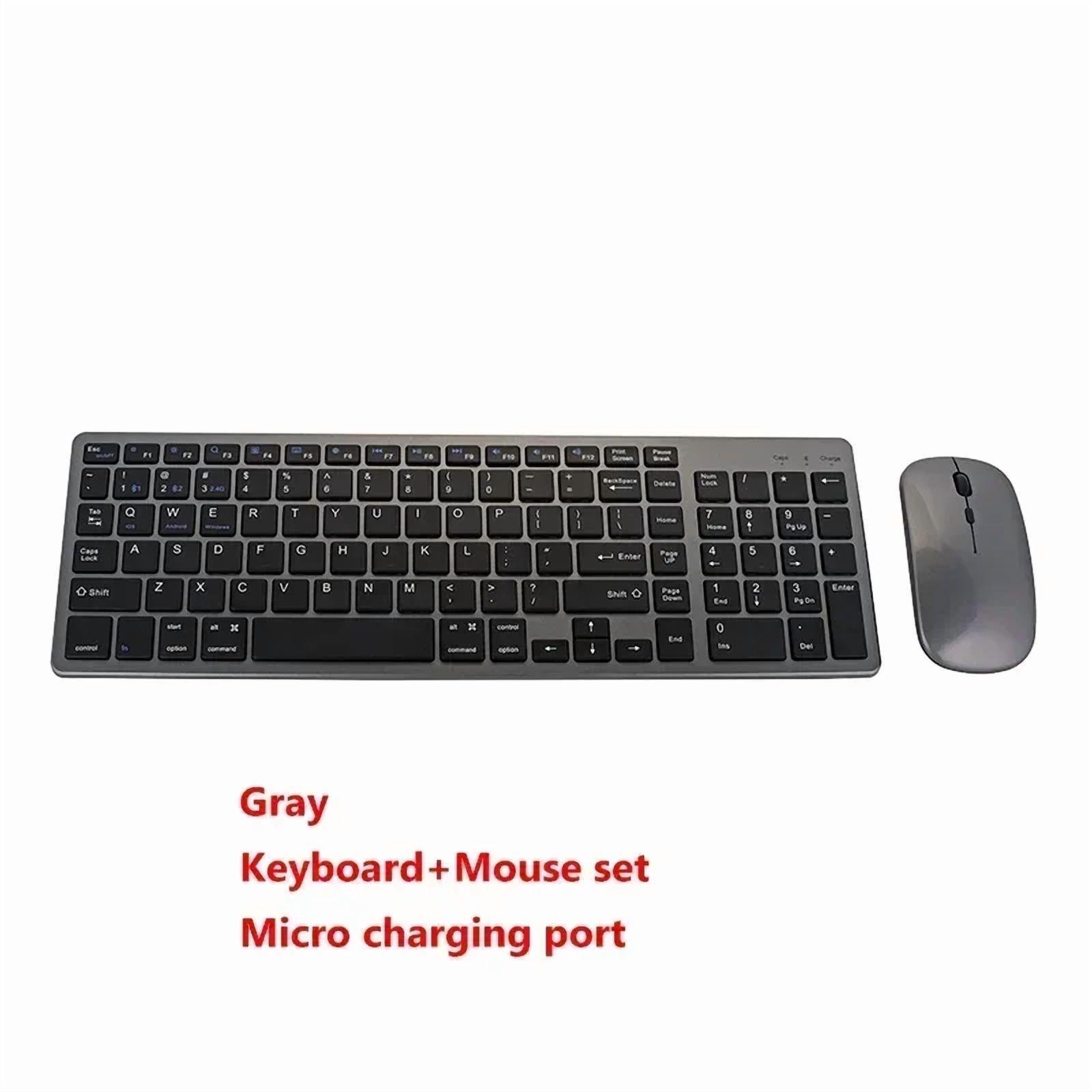 Ultra Slim Wireless Bluetooth Keyboard and Mouse Set Compatible for Mac OS/iOS/iPad OS Rechargeable Keyboard for MacBook