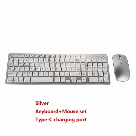 Ultra Slim Wireless Bluetooth Keyboard and Mouse Set Compatible for Mac OS/iOS/iPad OS Rechargeable Keyboard for MacBook