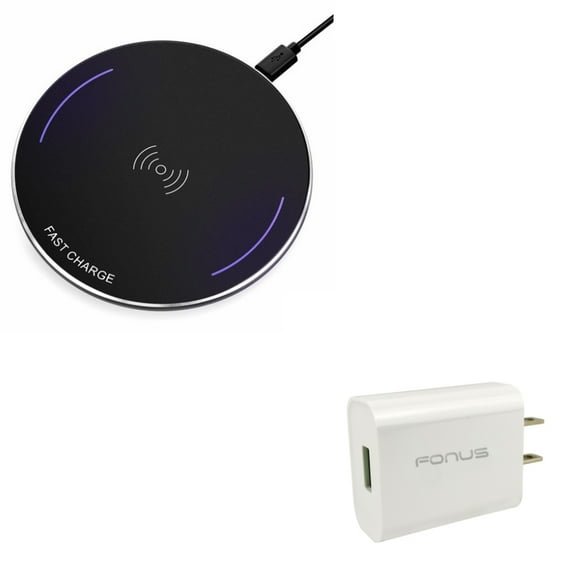 Ultra Slim Wireless Charger 10W Fast Charging Pad w 18W Adaptive Fast Home Wall Travel AC USB Charger M7R for Samsung Galaxy S9+ S9, S8+ S8 S7 S6 Edge+ Edge, active S10e S10+ S10 5G Note9