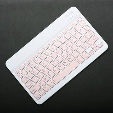 Ultra-Slim Wireless Keyboard Mini 78-Key Bluetooth-compatible Rechargeable Keyboard for Android IOS Windows for PC for ipad Tablet (Pink Keyboard)