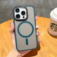 thumbnail image 1 of Ultra-Slim for iPhone 15 Pro Magnetic Case, [Military Grade Drop Tested][Compatible with MagSafe] Shockproof Protective Translucent Matte Hard Back Soft Silicone Edge Phone Cover 6.1", Darkgreen, 1 of 9
