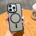 thumbnail image 1 of Ultra-Slim for iPhone 15 Pro Magnetic Case, [Military Grade Drop Tested][Compatible with MagSafe] Shockproof Protective Translucent Matte Hard Back Soft Silicone Edge Phone Cover 6.1", Black, 1 of 8