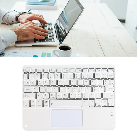 Ultra,Slim <span Style="background:red"></span> Keyboard With Touchpad, 78 Keys, Portable Wireless, Multi,Device Compatible