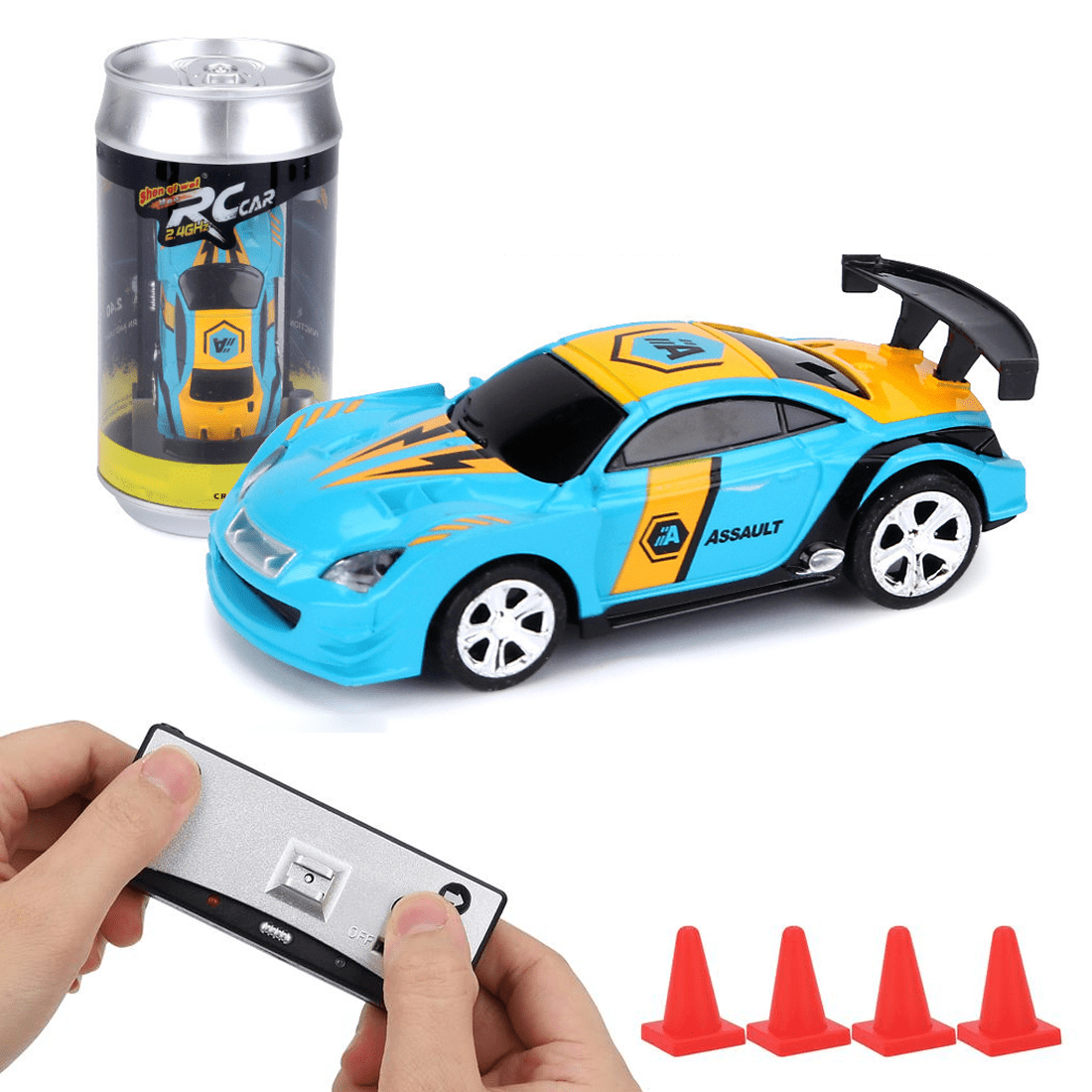 Ultra Small Mini RC Car, 1:58 Scale 2.4G Wireless Remote Control Car, Bluetooth APP Controlled, Portable Can Design for Drifting and Indoor Racing, for Adults and Collectors Blue