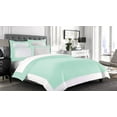 thumbnail image 1 of Ultra Soft 1000 Series 3 Piece Designer Border Reversible Aqua Blue & White Queen Duvet Cover with Zipper Closure Double Brushed Egyptian Cotton Breathable, 1 of 1