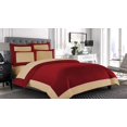 thumbnail image 1 of Ultra Soft 1000 Series 3 Piece Designer Border Reversible Burgundy & Beige Queen Duvet Cover with Zipper Closure Double Brushed Egyptian Cotton Breathable, 1 of 1