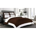thumbnail image 1 of Ultra Soft 1000 Series 3 Piece Designer Border Reversible Chocolate & White Queen Duvet Cover with Zipper Closure Double Brushed Egyptian Cotton Breathable, 1 of 1