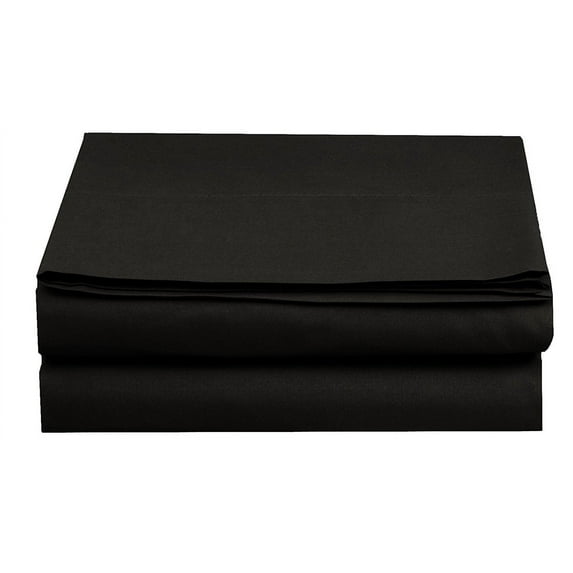 1500 Series Double Brushed Flat Sheet, King Size, Black
