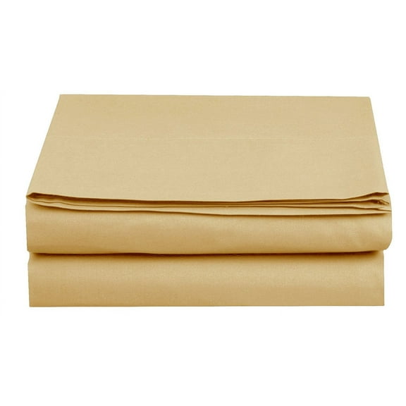 Ultra- Soft 1500 Series Double Brushed Flat Sheet, King Size, Gold