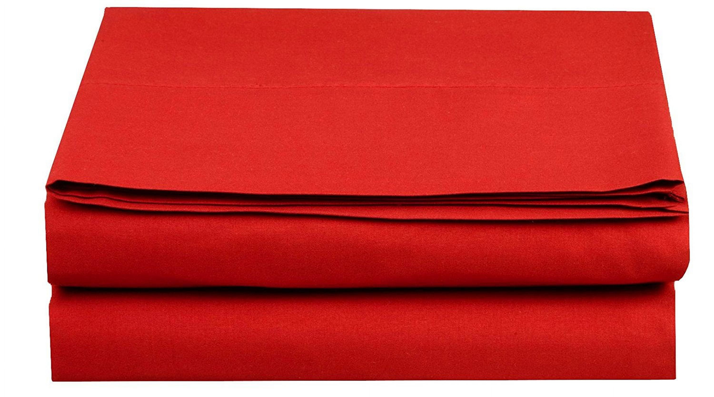 Ultra Soft 1500 Series Double Brushed Flat Sheet, Queen Size, Red