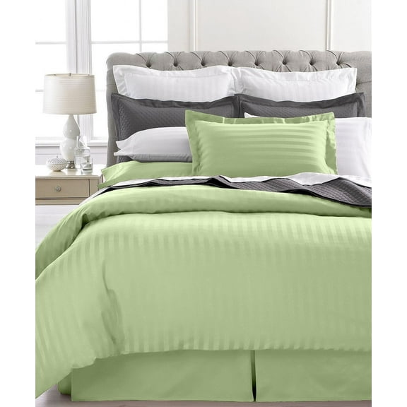 Ultra Soft 1800 Series 3 PC Striped Duvet Set (King, Sage)