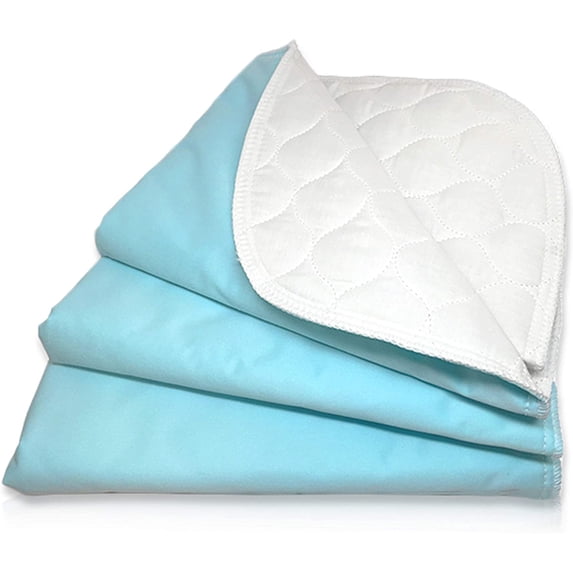 Ultra Soft 4-Layer Washable and Reusable Incontinence Bed Pad - Waterproof Bed Pads, 18"X24" (3 Pack)