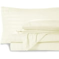 thumbnail image 1 of Ultra-Soft 6 Piece Luxury Bamboo Sheet Set, 14" Inch Deep Pocket Fitted Sheet 100% Pure Organic Bamboo (Ivory Stripe) Full-XL Size All Season & Wrinkle Free Cooling Sheets., 1 of 7