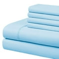 thumbnail image 1 of Ultra-Soft 6 Piece Luxury Bamboo Sheet Set, 14" Inch Deep Pocket Fitted Sheet 100% Pure Organic Bamboo (Light Blue Solid) Twin-XXL Size All Season & Wrinkle Free Cooling Sheets., 1 of 5